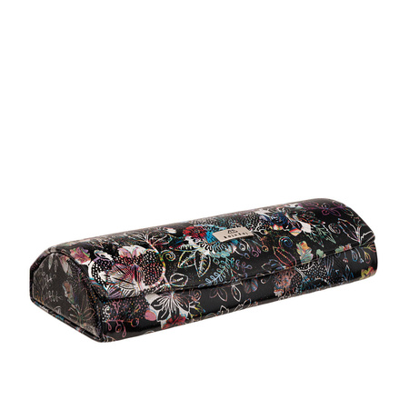 Etui na okulary BajuBaj z kolorowej skóry naturalnej w kwiaty