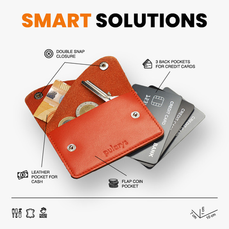 Portfel RETRO wykonany z miękkiej skóry Italia pomarańczowy