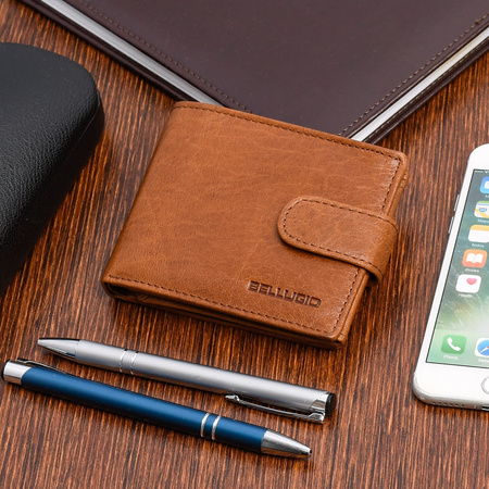 Portfel męski skórzany Bellugio - koniakowy