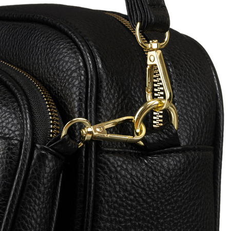 Torebka damska czarna z nerka i regulowanym paskiem - Rovicky