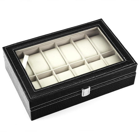 Kuferek Elegancki PATRIZIA w Czarnym Kolorze z Ekoskóry