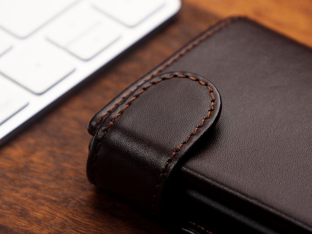 Portfel SOLO wykonany z miękkiej w dotyku skóry Italia brązowy