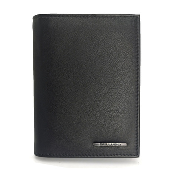 Portfel antykradzieżowy męski skórzany RFID Bellugio - czarny