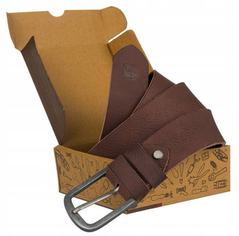 Skórzany, szeroki pasek męski z klasyczną klamrą - Peterson 115