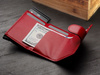 Portfel SOHO Zip wykonany z delikatnej, ekskluzywnej skóry Italia czerwony