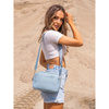 Listonoszka damska crossbody niebieska z paskiem eko skóry Peterson