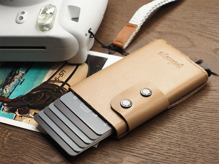 Portfel FUNKY wykonany ze skóry Italia beżowy