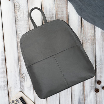 Plecaczek damski skórzany szary may plecak miejski Abruzzo ABR-38-GR