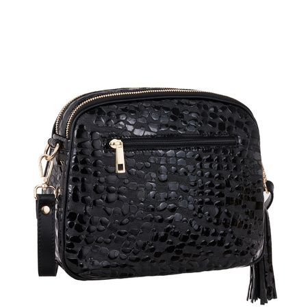 Listonoszka Canaletto z naturalnej skóry w krople i złotymi detalami