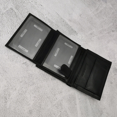 Portfel męski pionowy z RFID BELLUGIO - czarny