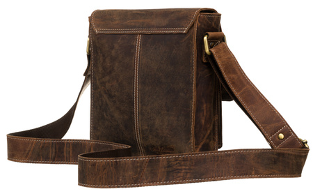 Listonoszka męska Peterson w brązowej skórze ze złotymi detalami