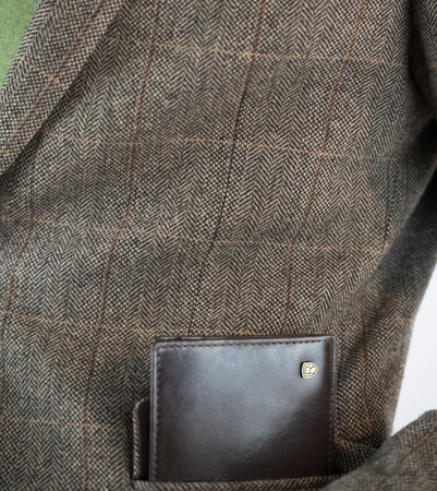 Portfel męski skórzany w brązowym kolorze z RFID - Rovicky