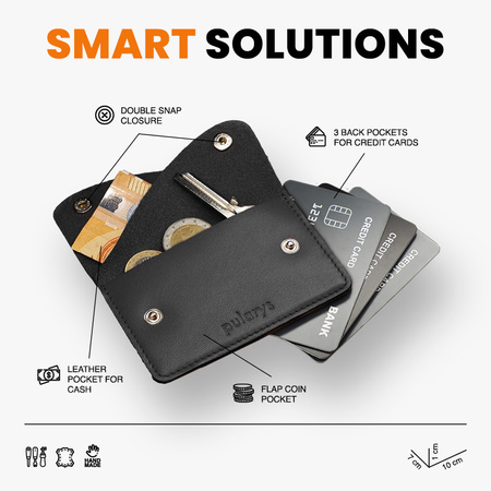 Portfel RETRO wykonany z miękkiej skóry Italia czarny