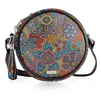 Torebka skórzana owalna damska na ramię Z-11-O w modnym wzorze