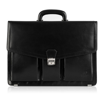 Teczka skórzana męska Paolo Peruzzi T-80-BL w kolorze czarnym