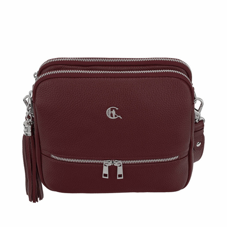 Torebka listonoszka Canaletto z naturalnej skóry w bordowym odcieniu