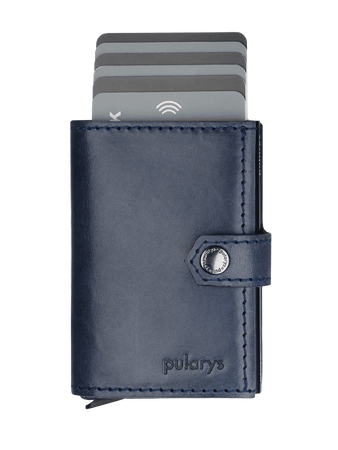 Portfel HIKER wykonany z roślinnie garbowanej skóry Nomad granatowy