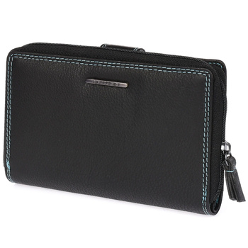 Portfel skórzany damski Bellugio kolorowy - czarny