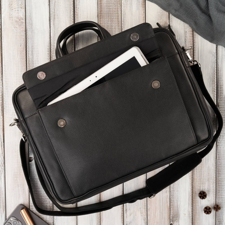 Torba męska skórzana na laptopa 15,6", A4, Paolo Peruzzi E-25-BL
