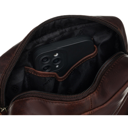 Męska torba crossbody ze skóry naturalnej z kieszeniami- Peterson