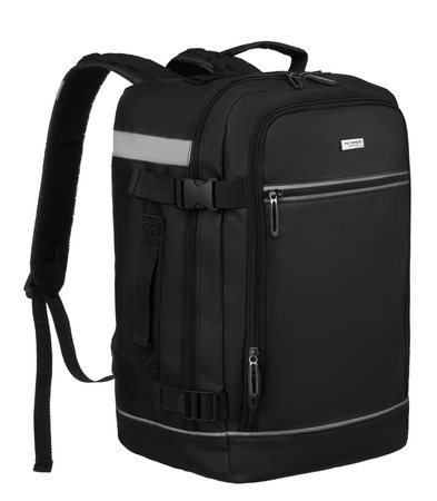 Plecak podróżny czarny z uchwytem na walizkę - Peterson