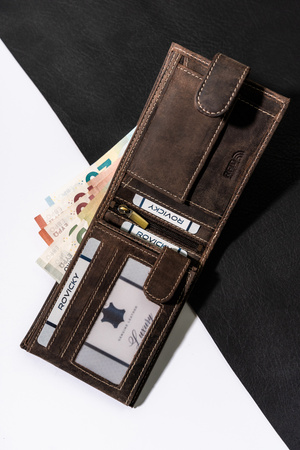 Duży portfel męski z nubukowej skóry naturalnej - Buffalo Wild