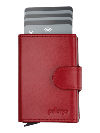 Portfel SOHO Zip wykonany z delikatnej, ekskluzywnej skóry Italia czerwony