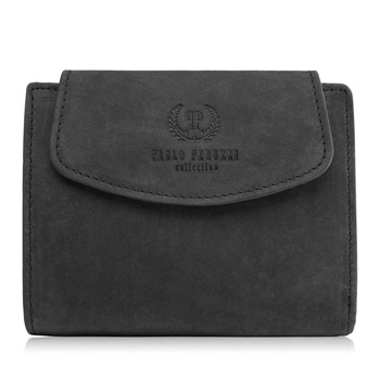 Stylowy Czarny Portfel Skórzany Paolo Peruzzi T-12 z Ochroną RFID