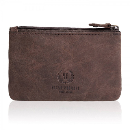 Brązowe skórzane etui na klucze vintage Paolo Peruzzi T-51-BR