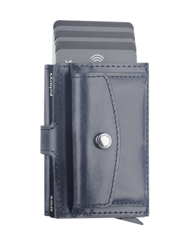 Portfel HIKER Max wykonany z roślinnie garbowanej skóry Nomad granatowy