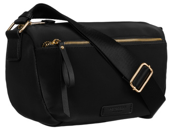 Torebka nylonowa crossbody czarna z regulowanym paskiem - Peterson