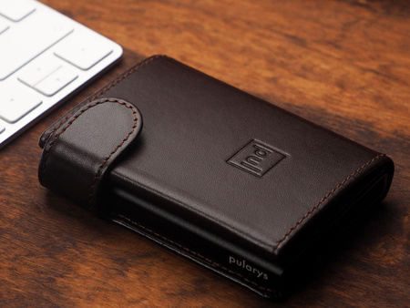 Portfel SOLO wykonany z miękkiej w dotyku skóry Italia brązowy