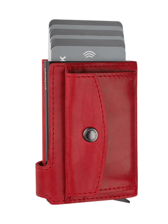 Portfel SOLO Max wykonany z roślinnie garbowanej skóry Nomad czerwony
