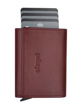 Portfel BOSTO wykonany z delikatnej skóry Italia wiśniowy