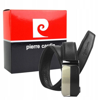 Skórzany męski pasek z automatyczną klamrą - Pierre Cardin 130