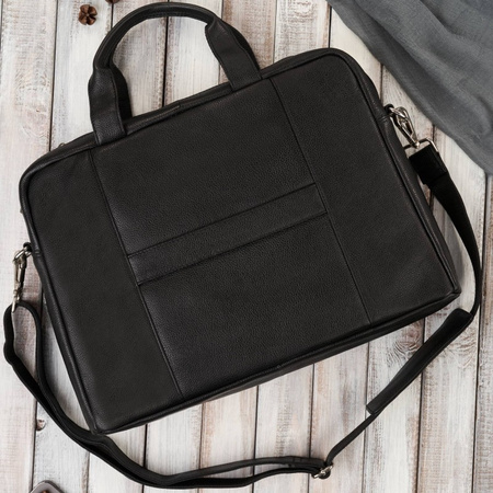 Torba męska skórzana na ramię do laptopa czarna Paolo Peruzzi E-26-BL