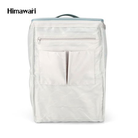 Pojemny plecak na laptopa w kolorze ecru i miętowym z portem USB - Himawari