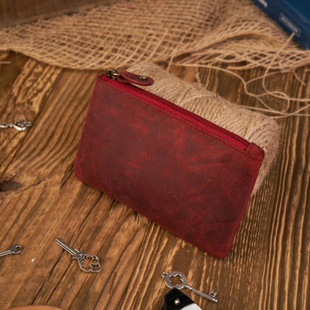 Czerwone skórzane etui na klucze vintage Paolo Peruzzi T-51-RD
