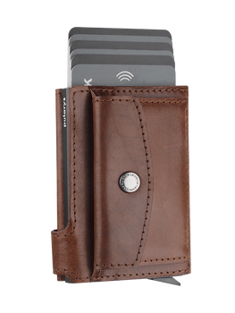 Portfel SOLO Max wykonany z roślinnie garbowanej skóry Nomad brązowy