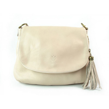 Skórzana listonoszka A5 Vera Pelle chlebak pudrowy róż  VP1017RR