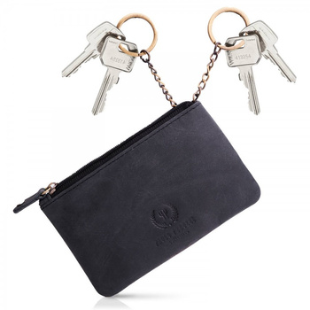 Czarne skórzane etui na klucze vintage Paolo Peruzzi T-51-BL