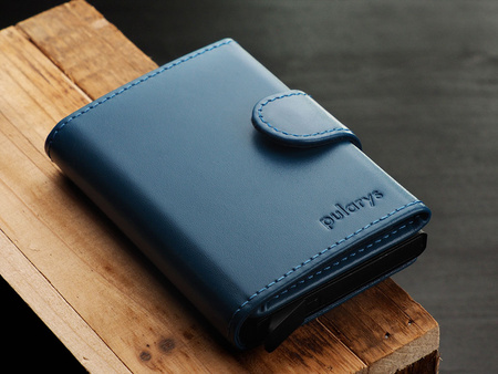 Portfel SOHO wykonany z delikatnej, ekskluzywnej skóry Italia niebieski