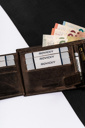 Duży portfel męski z nubukowej skóry naturalnej - Buffalo Wild