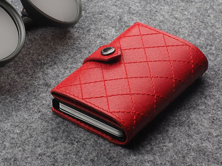 Portfel HIKER - CHIC Decor wykonany z garbowanej skóry Nomad czerowny