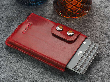 Portfel FUNKY wykonany ze skóry Nomad czerwony