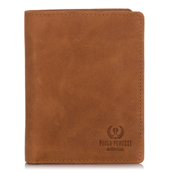 Portfel męski skórzany z ochroną RFID Paolo Peruzzi IN-01-BR