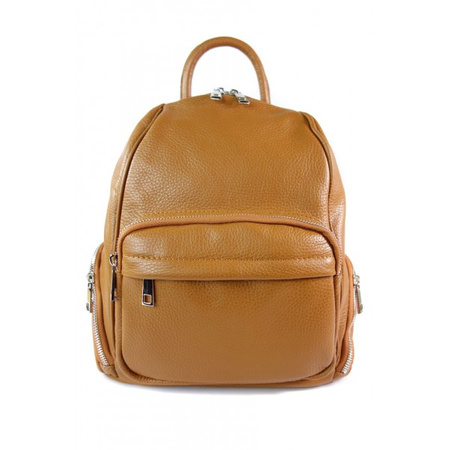 Elegancki poręczny plecak Vera Pelle Camel  VP344C
