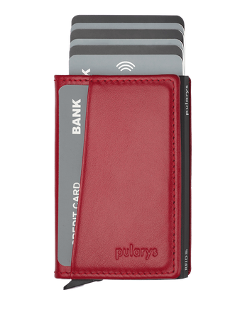 Portfel KANGOO wykonany z delikatnej skóry Italia czerwony