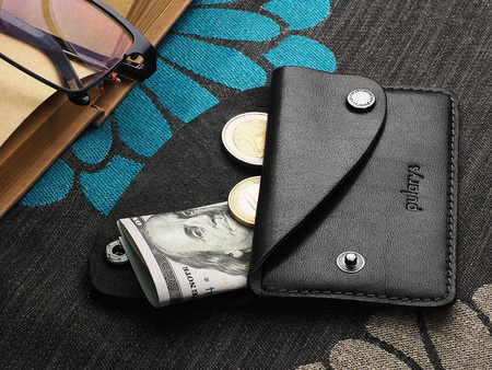 Portfel RETRO wykonany z roślinnie garbowanej skóry Nomad czarny