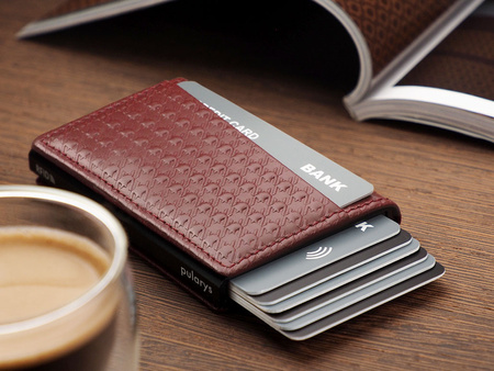 Portfel KANGOO - PEPIT Decor wykonany z delikatnej skóry Italia wiśniowy